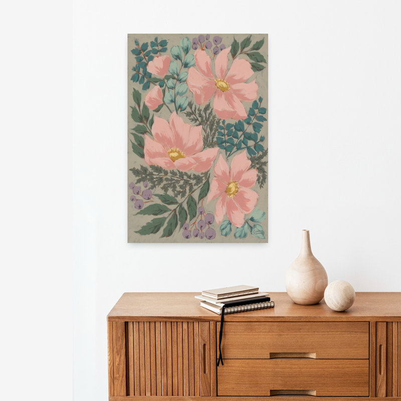 Cosmos Dreams, art floral contemporain, H 24 po x l 16 po