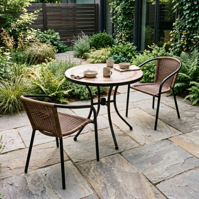 Round Ceramic Patio Dining Set