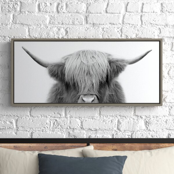 Allmodern Hey Dude Highland Cow Crop By The Creative Bunch Studio Picture  Frame Print Wayfair