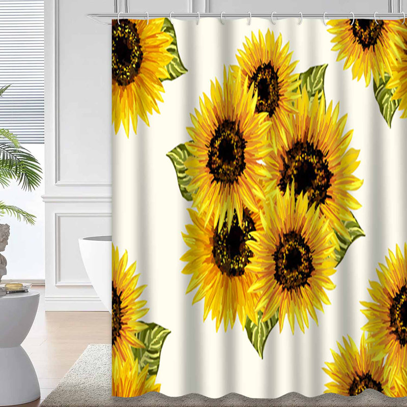 Rideau de douche imperméable avec 12 crochets SunfolkVibe, L 72 po x l 84 po