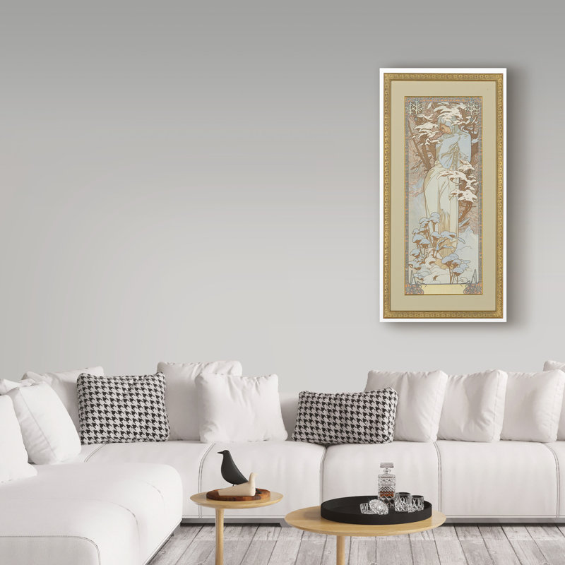 « quatre saisons : winter, 1900 », reproduction de peinture à l’huile sur toile tendue, H 47 po x l 24 po x P 2 po