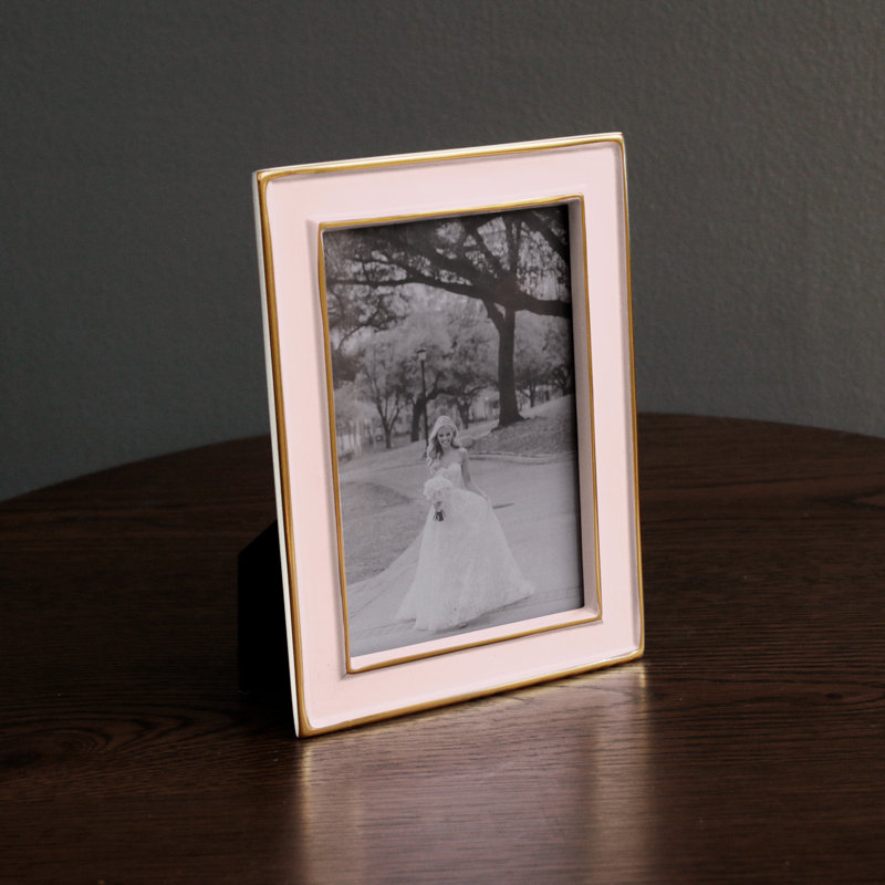 Encanto Matted Rectangle Picture Frame, Camellia/Gold Trim