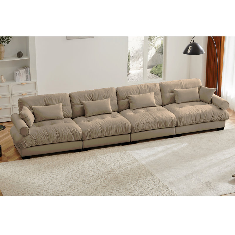 Canapé modulaire en velours surdimensionné Comfort, Velours brun