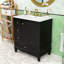 Contemporary Wood Single Bathroom Vanity with Ceramic Sink, Soft-Close Hinges and Built-In Shelving-1739679837