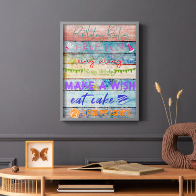 Birthday Rules Framed Print - Solid Wood
