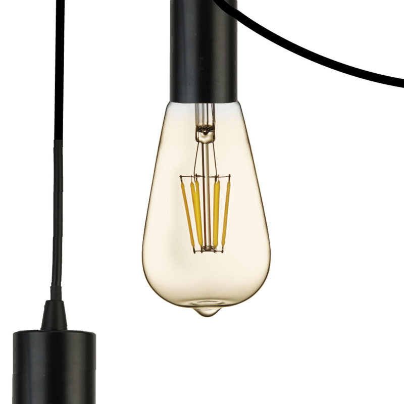 Anika 9 - Light Black Bulb Pendant