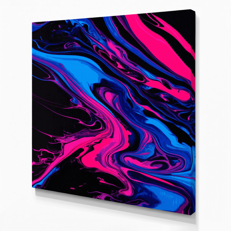 Abstrait art fluide sur toile mauve 34, H 32 po x l 32 po
