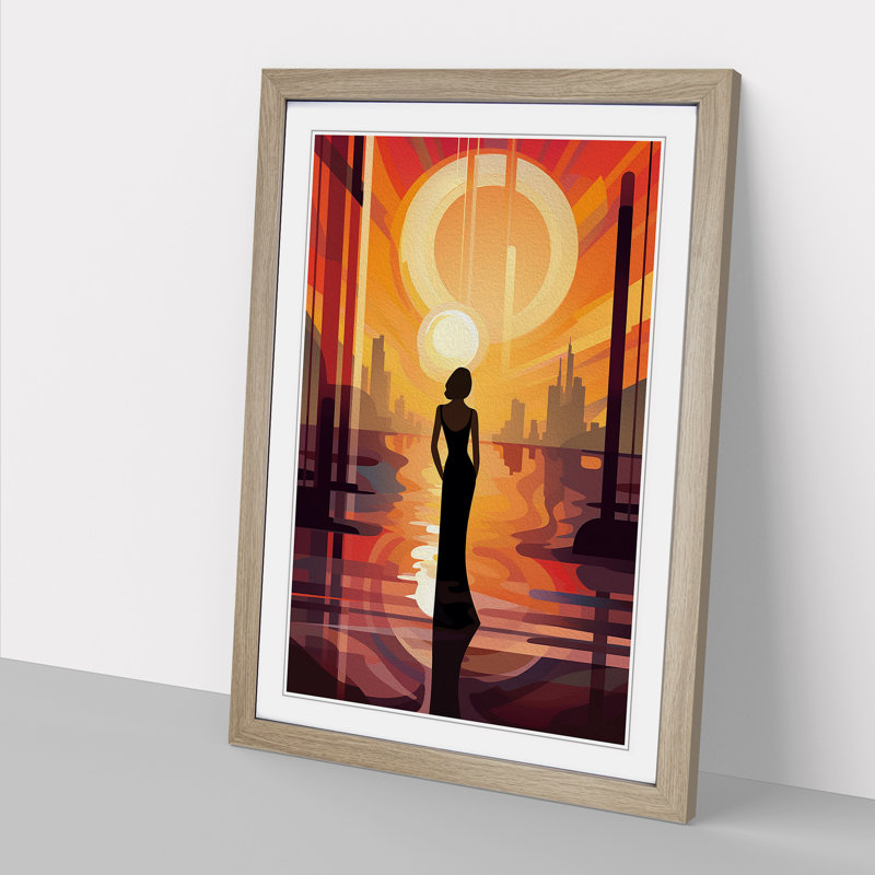 Single Picture Frame Print on Wood, 46cm H x 34cm W, Oak Framed