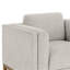 Détails par Becki Owens, chaise en tissu Renee avec base en bois, gris clair