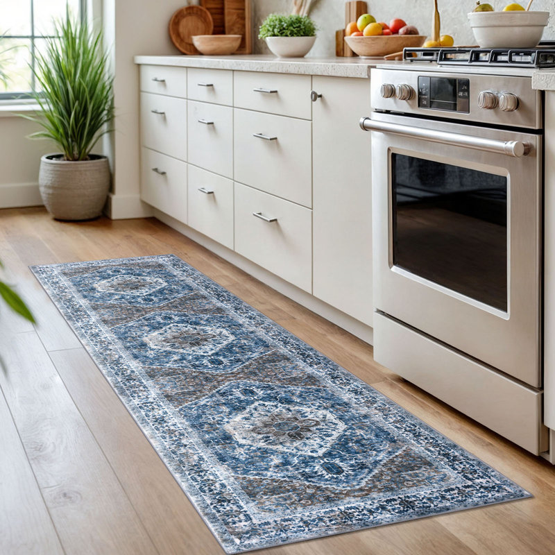 Tapis d'intérieur antidérapant Jodhveer , Tapis de couloir de 2 pi x 7 pi