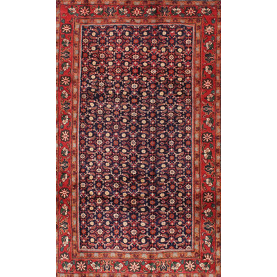 Tapis floral rouge / brun