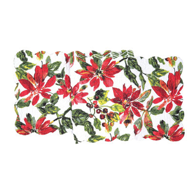 Michener Floral 100% Cotton Christmas Table Runner