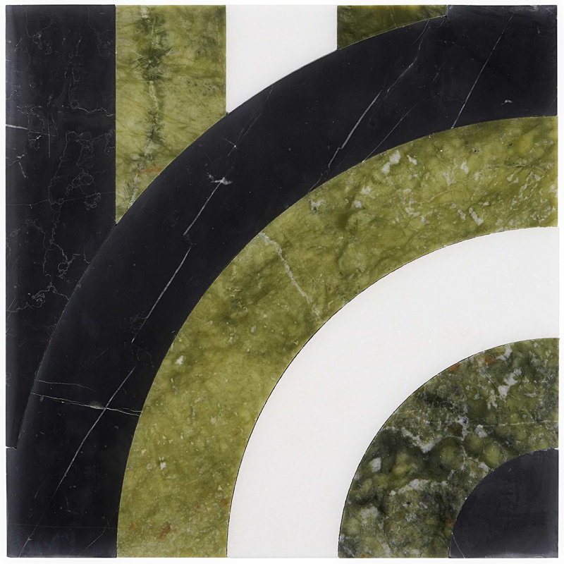 Arc 12X12 Polished Marble Mosaic, Vertical Soul