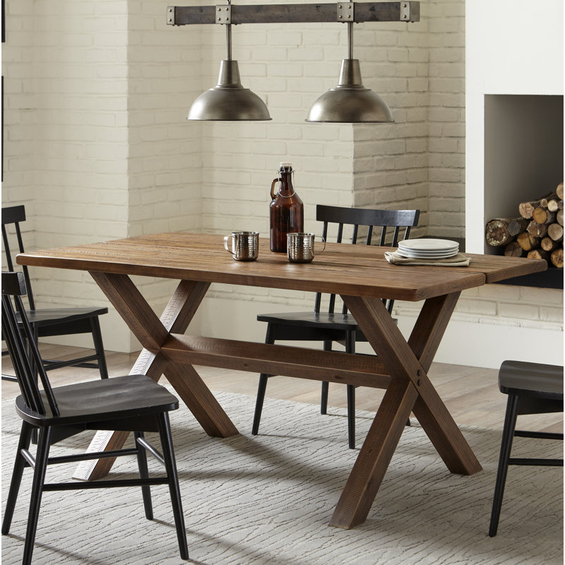 Montauk Pine Solid Wood Dining Table, Rustic Walnut