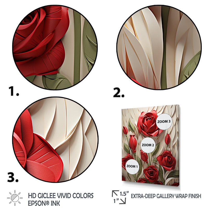 «Red Rose Beauty - Roses», art mural, Cadre flottant noir, H 20 po x l 12 po x P 1 po