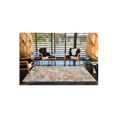 Tapis crème lavable à la machine à motif géométrique crème