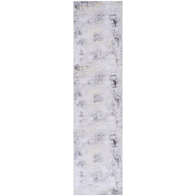 Tapis de couloir de 2 pi 6 po x 10 pi, lavable à velours court pour la chambre à coucher, tapis de couloir gris pour la cuisine, salon sans perte de poils