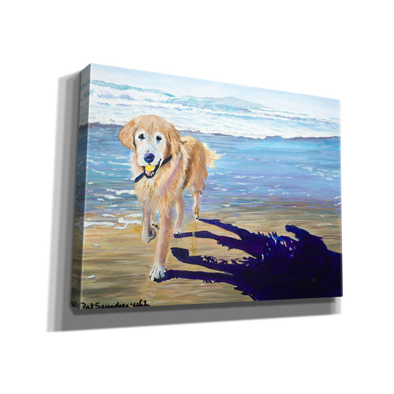  «Ali At The Beach» par Pat Saunders, art mural sur toile blanche, 16 po x 12 po, H 12 po x l 16 po