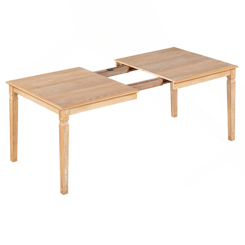 Ensemble de table de salle à manger vintage extensible pour 6 avec 4 chaises et banc, ensemble de table de cuisine rustique de 59 à 72 pouces avec finition patinée et pieds rétro sculptés