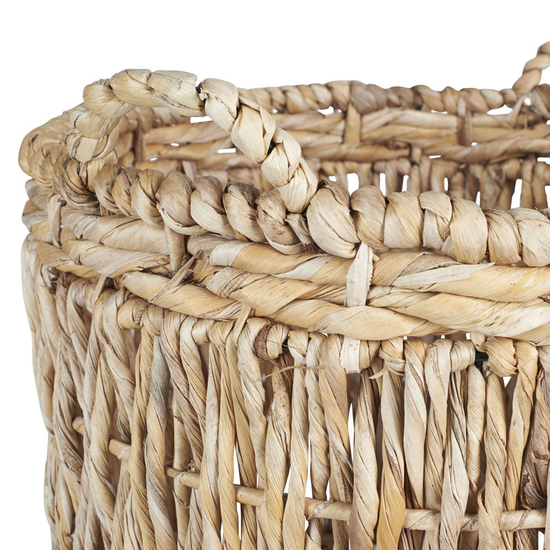 Artyom Tall Wicker Floor Basket, Woven Decorative Basket with Handles, Handmade, Great for Laundry and Storage, Natural