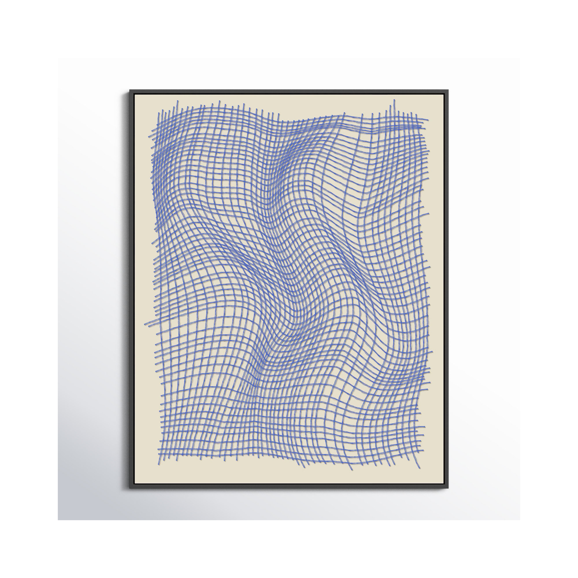 Netting 3 by Jacques Pilon, Black Single Structure Framed Canvas, 50" H x 40" W x 1.25" D