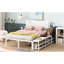 Lit plateforme Azariah avec tablettes de rangement à 2 niveaux et armoire de rangement en bois-125986677
