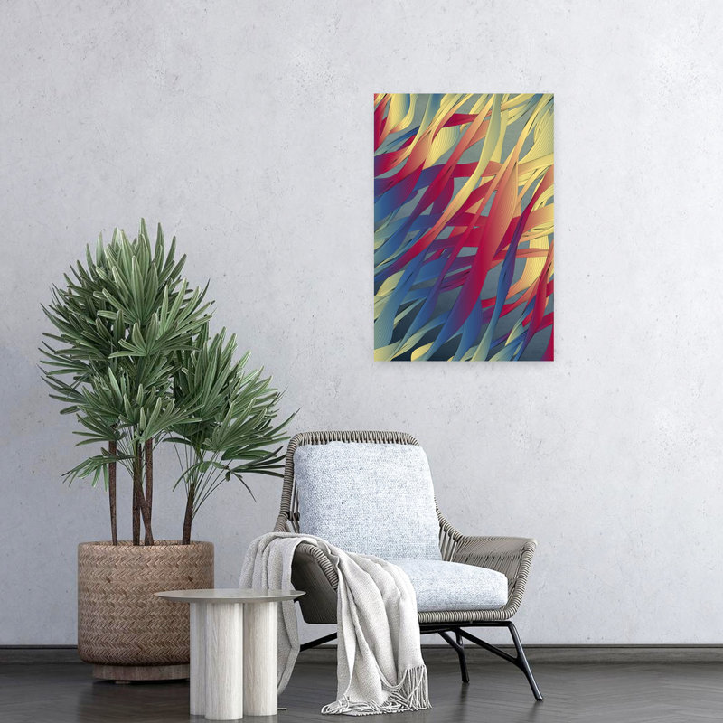Art contemporain contemporain abstrait, nature paisible, tropical, H 24 po x l 16 po