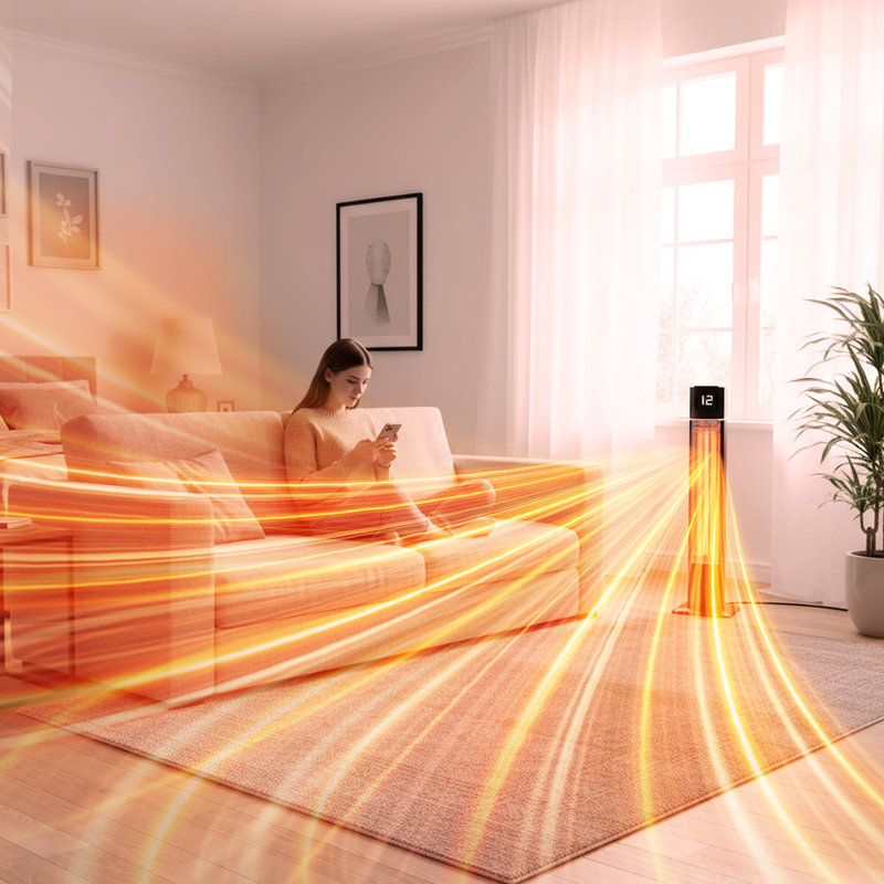 Premium Freestanding Tower Heater With Tip Over Switch Overheat Protection Heater