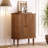 Wermo 28" Bar Cabinet with Sliding Doors & Adjustable Shelves - Coffee and Wine Storage Buffet for Kitchen, Dining, or Living Room (Black Oak)-2098495574
