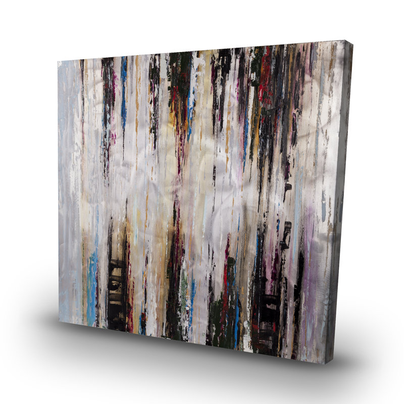 Abstract runny paint - 32"x32" art on canvas