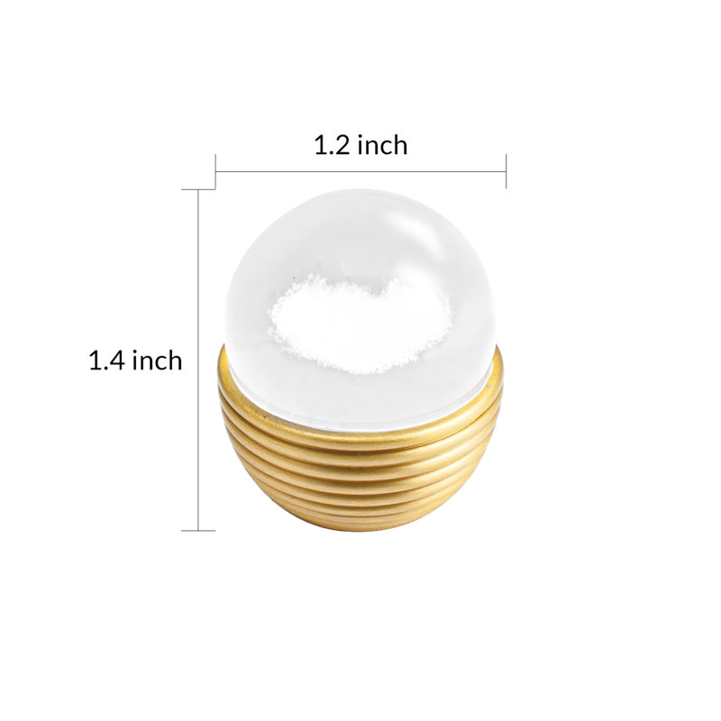 1-1/5" Diameter Novelty Crystal Ball Knob with Brushed Golden Brass