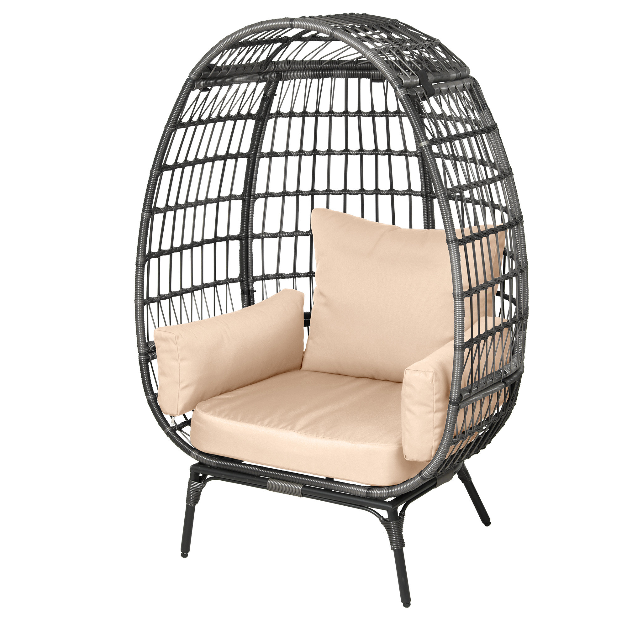 Dakota Fields Jorden Outdoor Wicker Egg Chair with Stand Wayfair