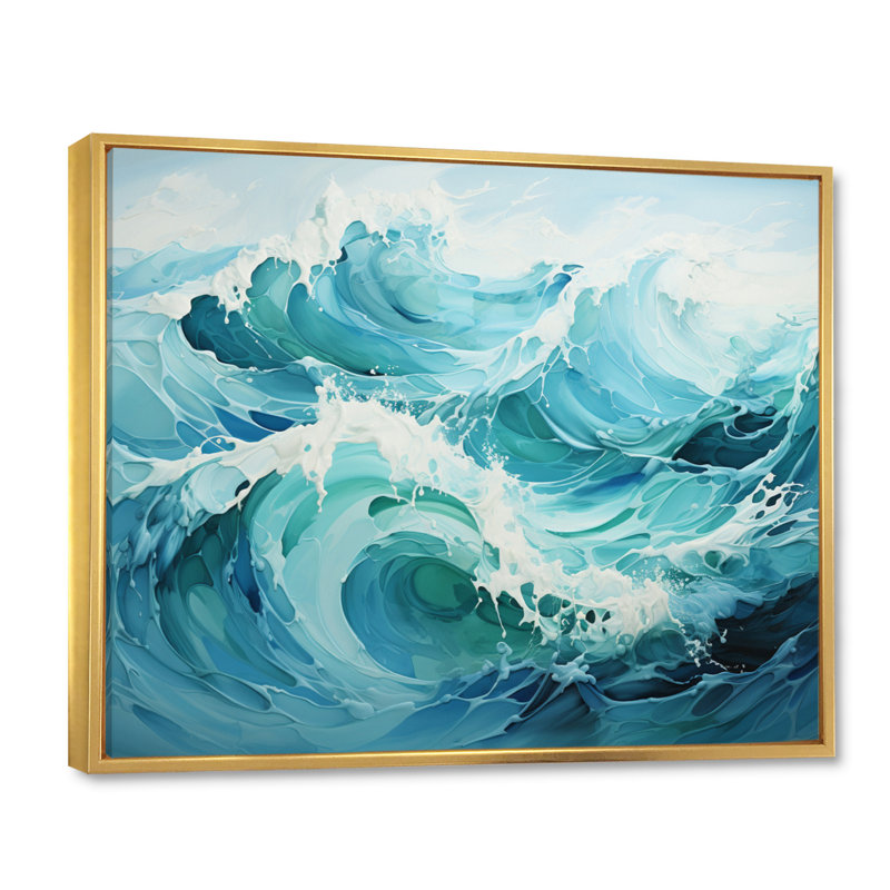Alvi Antartica Frozen Ocean Rhythms II, reproduction d'art sur toile, H 16 po x l 32 po x P 1 po, Cadre flottant doré