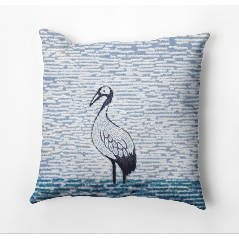 Housse de coussin d'extérieur carré Beach Insert Bird, 18 po x 18 po, sarcelle