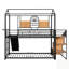 Lit superposé en métal avec toboggan, escalier de rangement et conception de maisonnette pour les chambres d'enfants-1966422058