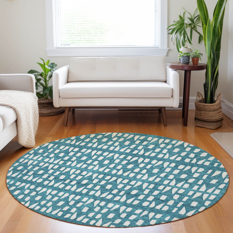 Tapis rectangulaire 1 pi 8 po x 2 pi 6 po Chayden avec envers antidérapant, Rond 8 pi