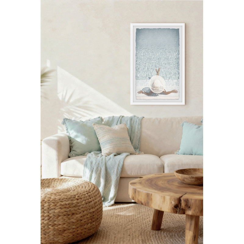 "Relaxing Poolside" Framed Print, 36" H x 24" W