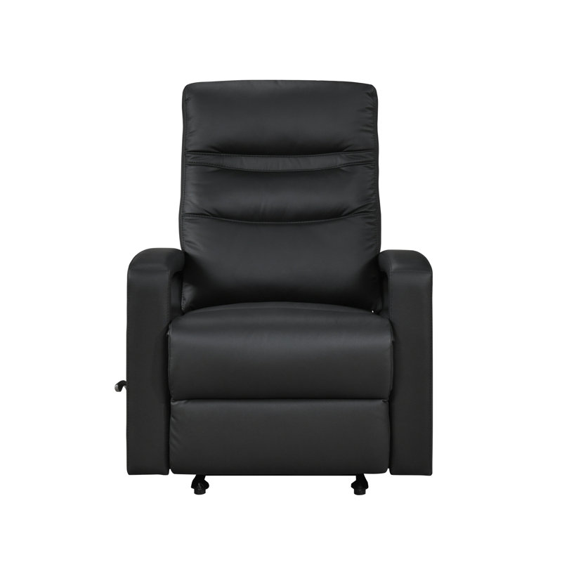 Fauteuil inclinable, cuir noir et similicuir, Black