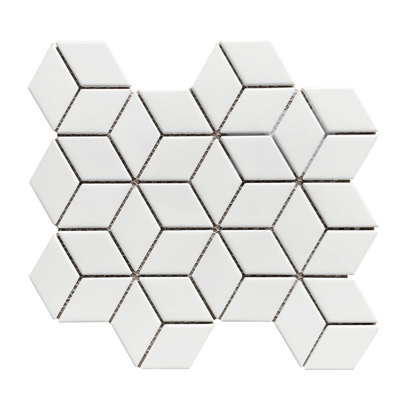 Rhombus - 10-1/2-in x 12-in Matte Porcelain Mosaic Floor and Wall Tile(0.89-sq. ft/ Piece)