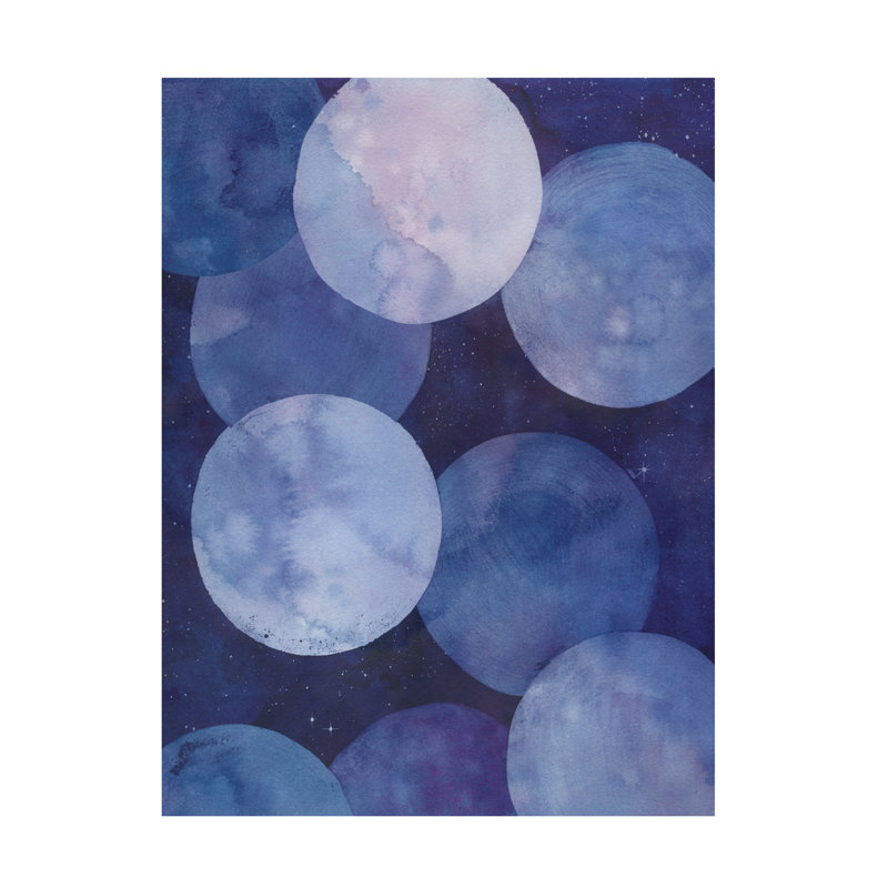 Wrought Studio Grace Popp Amethyst Moons I, art mural sur toile WAG37647, H 19 po x l 14 po