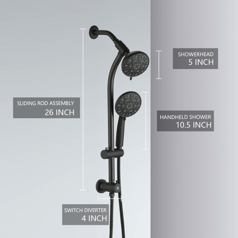 Dual Shower Head 1.8 GPM GPM, Matte Black