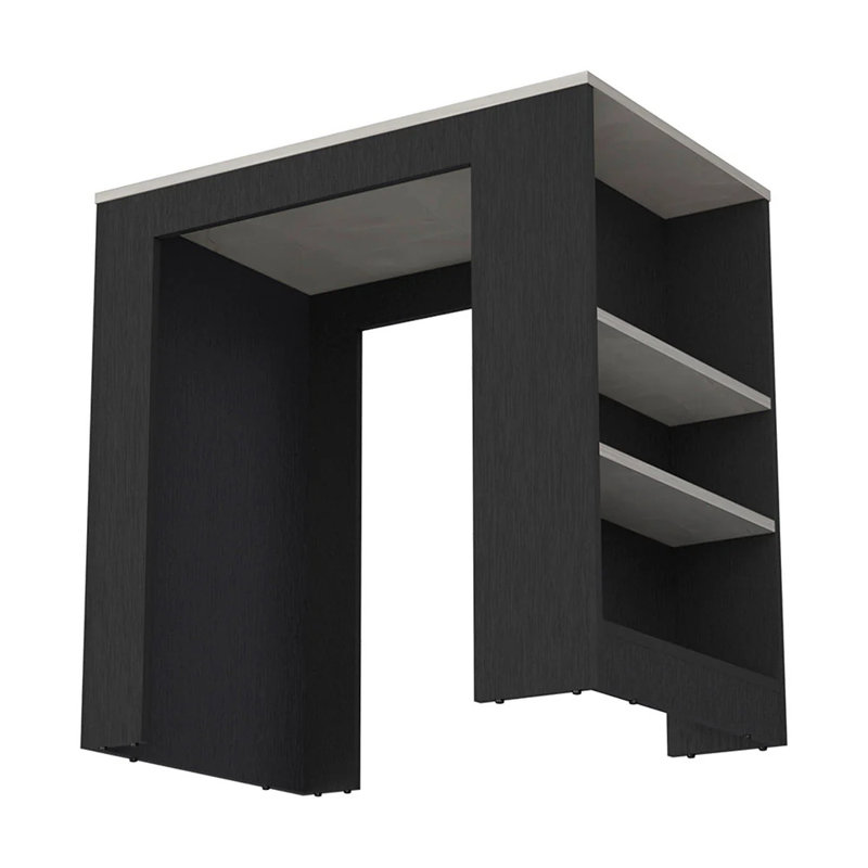 Highlands Kitchen Island with Storage Base, Gray/Black