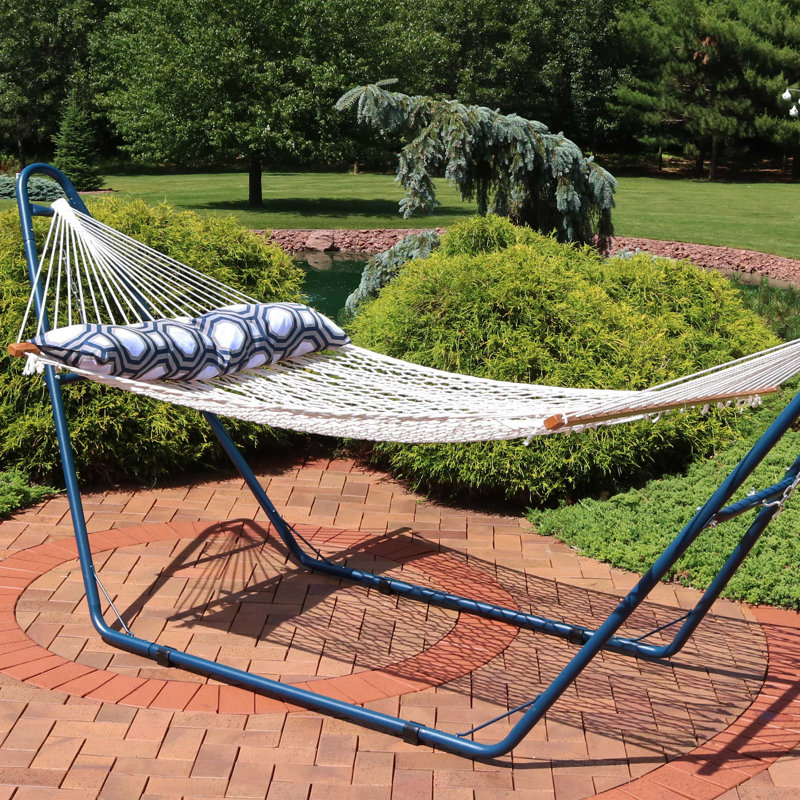 Prestyn 2-Person Polyester Rope Spreader Bar Hammock - White, White