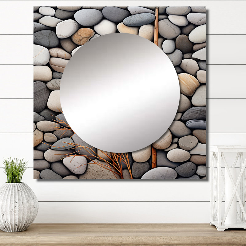 Friedemann - Décoration murale abstraite à miroir carré pour chambre à coucher, 23 po x 23 po