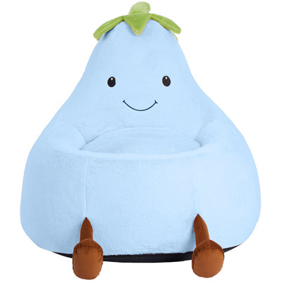 Cartoon Eggplant Bean Bag Chair, Kids Room Eggplant Sofa With Washable Sofa Cover Or Reading, Lounging And Watching TV by Ebern Designs