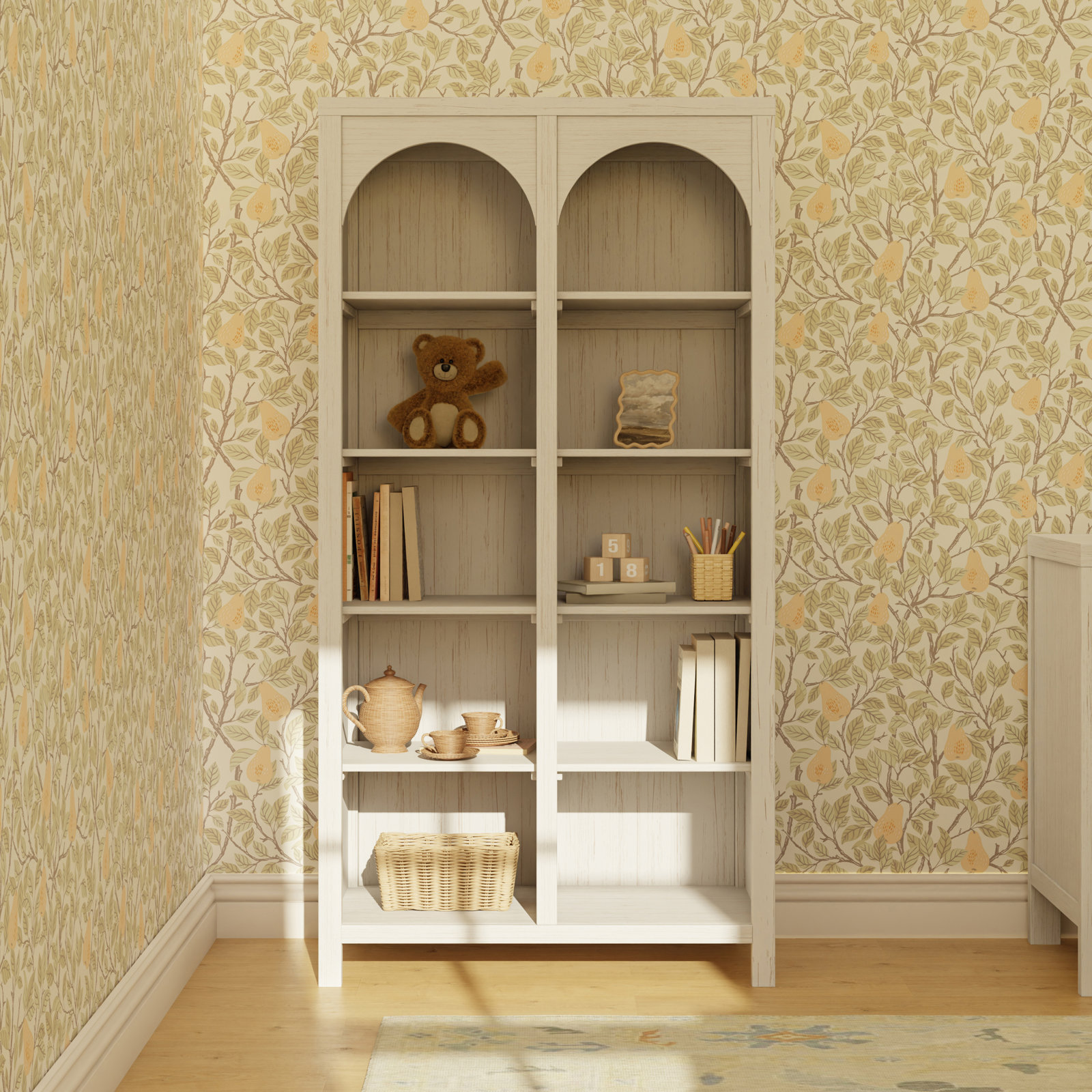 Eloise Bookcase, White Driftwood