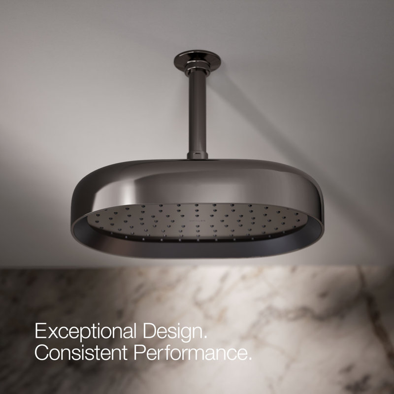 Statement™ 2.5 GPM Round 12 in. Rainhead with Katalyst Air-Induction Technology, Vibrant Titanium, Oval, 1.75 GPM