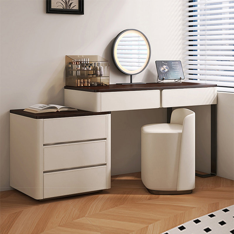Makeup Vanity with Light mirror,5 drawers,1 chair