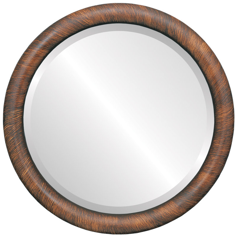 Miroir d'appoint Rowles, 15,375 po x 15,375 po, Noyer rétro