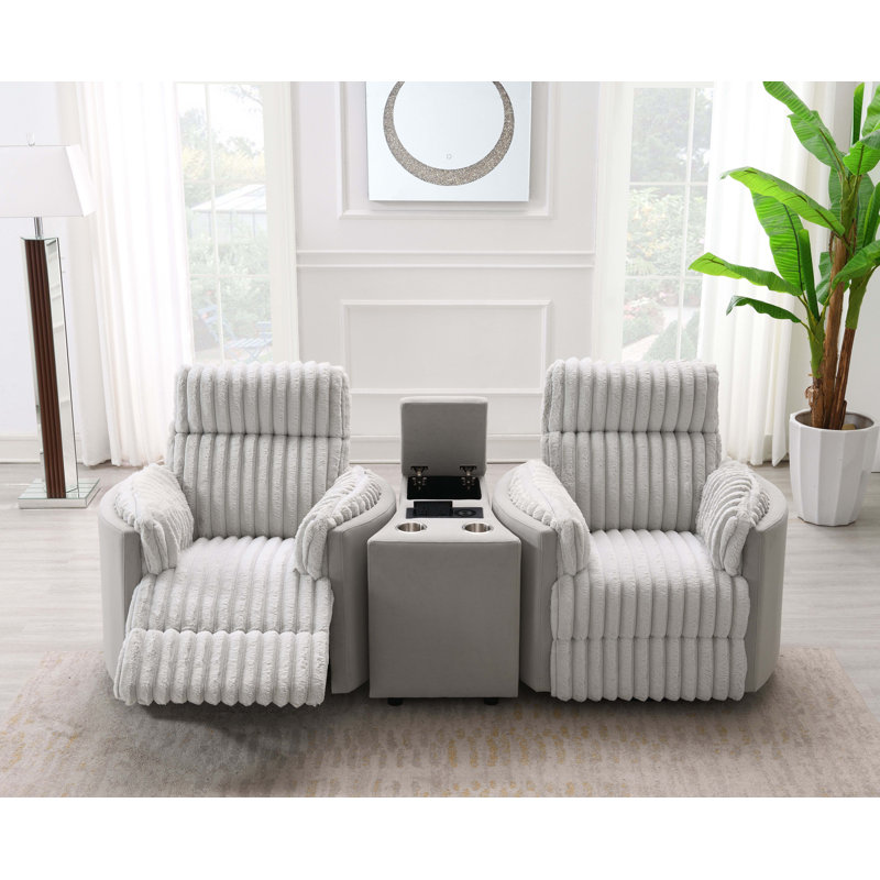 Console rembourrée mate avec USB en gris